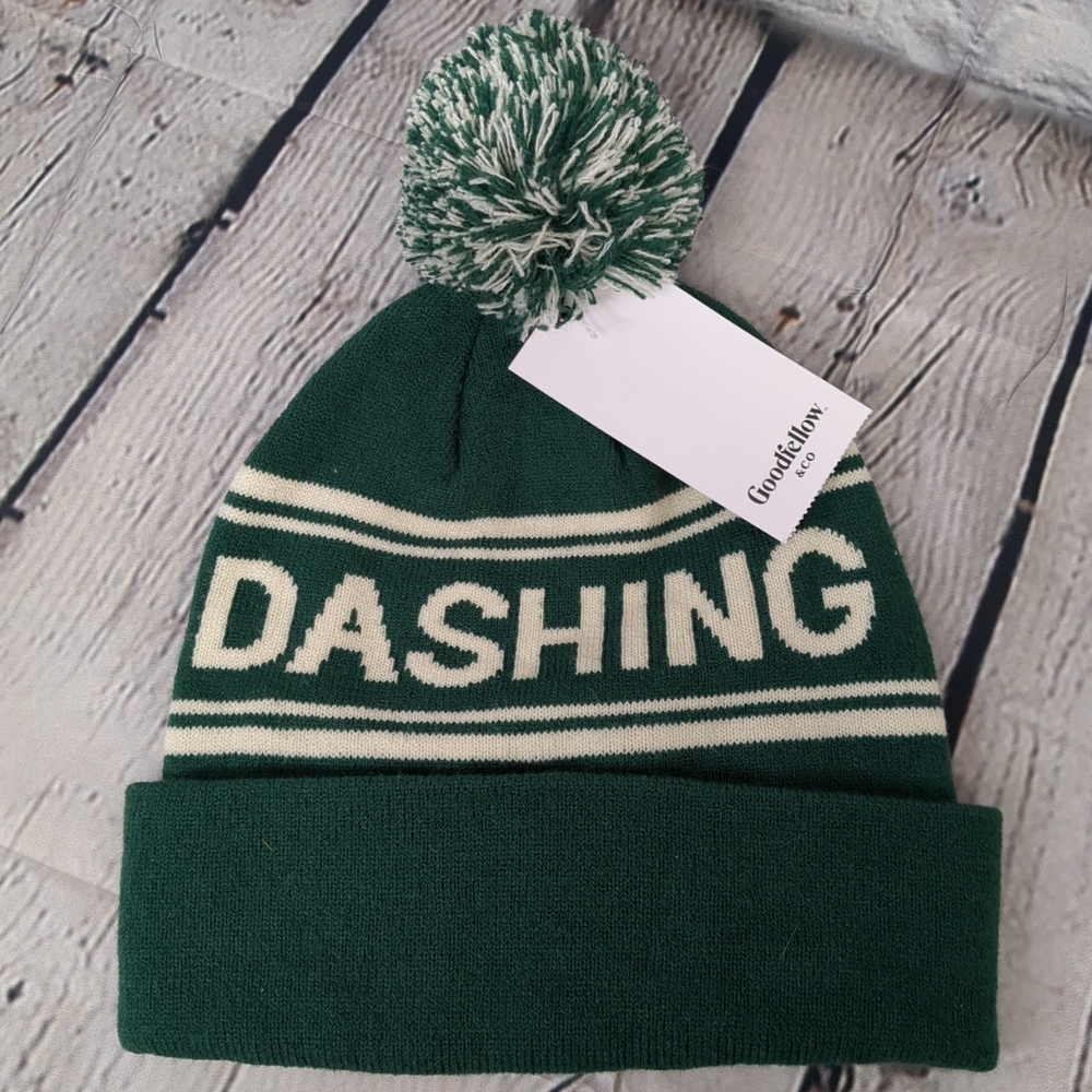 Goodfellow & Co Green Beanie with Pom-Pom